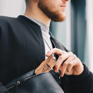 Tùy chỉnh mô hình túi xách tay ria mép & tóc du lịch gỗ tự nhiên gấp gỗ râu ria mép lược cho nam giới - Product Image 4