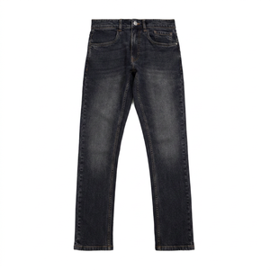 Jeans de Mezclilla Azul Lavado a la Piedra para Hombre, Corte Recto, Cintura Media, Cierre de Botones, Estilo Casual, 100% Algodón Tejido - Product Image 4