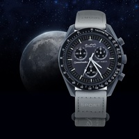 Vente en gros d'usine, montre à quartz unisexe sport Planet Moon avec bracelet en PU de différentes couleurs et fermeture Velcro