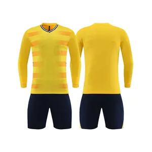 In Stock Wholesale T shirt Football Jersey Set Soccer Kits Custom Jersey Uniform Yellow Soccer Jersey