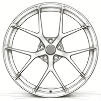 Nouvelles jantes en aluminium forgé 6061-T6 personnalisées de 17 à 24 pouces, finition or champagne brossé, 5 branches, pour Audi Tesla