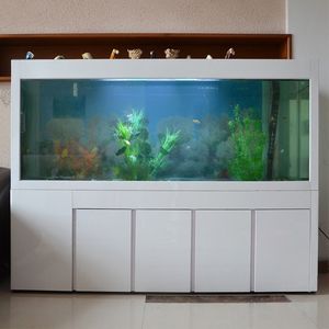 <span class=keywords><strong>400L</strong></span> Rechthoekig Ultra Helder Glas All-in-one Zoetwateraquarium met Ingebouwde Filter en Aluminium Alloy Stand voor de Woonkamer - Product Image 5