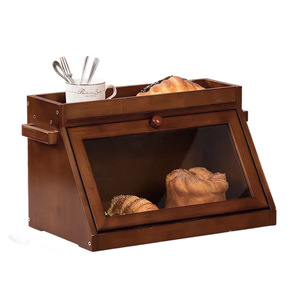 Defeng Bamboo Bread Box 40x12.5x24x25cm Flip-Top <b>Storage</b> <b>Kitchen</b> Dustproof Bread Container - Product Image 5