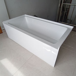 Nord America Coppe in acrilico Freestanding rettangolare vasca da bagno alcova incassata grembiule bianco una gonna anteriore vasche portatili per alberghi - Product Image 3