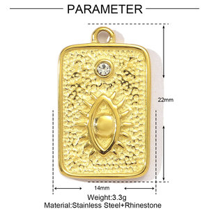 Retro vergoldete <span class=keywords><strong>Tarot</strong></span> karte Engel Edelstahl Anhänger Stilvoller Stern und Blume Edelstahl Anhänger Schmuck - Product Image 3