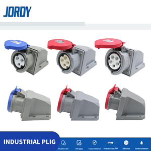 ซ็อกเก็ตอุตสาหกรรมแบบติดตั้งบนพื้นผิว JORDY JD123X 3P 32A 230V เฟสเดียว IEC60309 IP44 ขั้วต่อกันน้ำสีน้ำเงินทำจากทองเหลือง - Product Image 3
