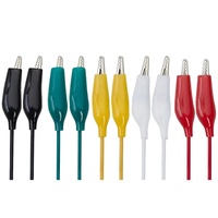 GLOBALTONE 10 pièces 5 couleurs Câble de test électrique à double embout avec pinces crocodiles 50 cm en PVC pour connexion de circuit