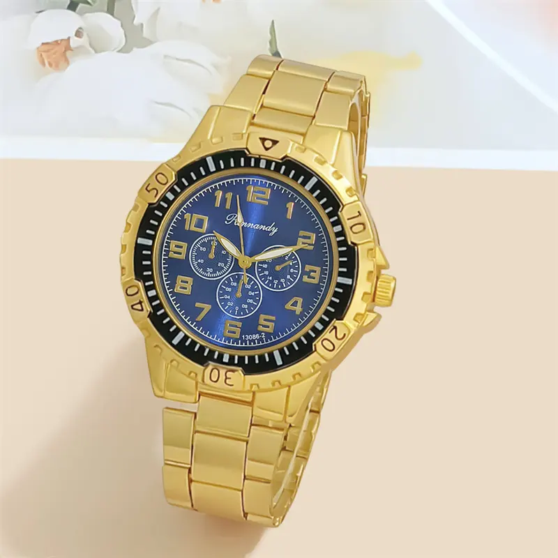 WJ-11138 оптовая продажа 2024 пользовательские логотип золотые кварцевые часы унисекс Мужские 2024 кварцевые наручные золотые часы