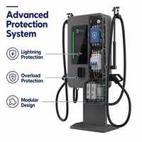 Station de recharge rapide murale DC 60 kW pour véhicules électriques, double connecteur, usage domestique et commercial, CCS2, CCS1, NACS, GBT, CHAdeMO
