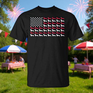 T-shirt chien teckel patriotique avec drapeau américain pour le 4 juillet - Product Image 3