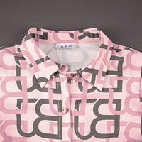 Robe chemise midi pour femme à imprimé lettres, col rabattu, manches longues, boutonnée sur le devant, coupe ample et décontractée