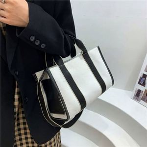 Women's Medium <b>White</b> Tote <b>Bag</b> Cute Woven Insert & Waterproof Reusable Ribbon Handle Heavy Duty Durable for Daily Shopping - Product Image 6