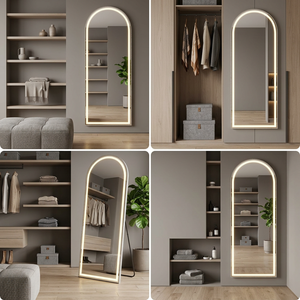 Espejo de pie moderno negro con arco de 60x170cm, modelo B5d39b31-0916-438d-9b4c-1dbfa5457430 de Smartspace - Product Image 3