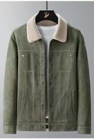 Blouson d'hiver ample noir en daim et sherpa pour homme, style décontracté, coupe bomber, haute qualité, coupe-vent, fabriqué en Chine, taille 4XL, collection 2025