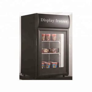 Counter Top Glass Door <b>Freezer</b> Display for Ice and Foods Ssm-50b Display <b>Freezer</b> for Ice - Product Image 1