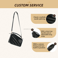 2025 Tas Wanita Mewah Berkualitas Tinggi, Tahan Lama, Ringan, Portabel, Kapasitas Besar, Motif Geometris, Bahan Suede Kulit Sapi, Model Bantal Motor