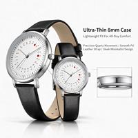 Montre de couple de luxe sport rétro étanche pour hommes et femmes, bracelet en cuir, mouvement à quartz, vente en gros