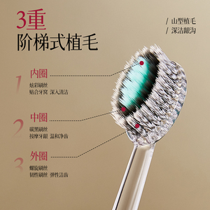 Brosse à dents en forme de montagne à poils moyens doux, sans BPA, brosse à dents dure avec poils en spirale, vente chaude - Product Image 3