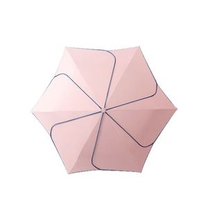 Parapluie manuel à 6 baleines en forme de pétale, petit, avec poignée incurvée, style professionnel, tissu anti-collision, cadeau promotionnel, double usage soleil/pluie, protection UV, pour adulte - Product Image 3