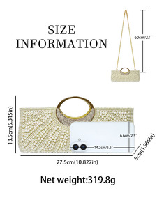 New Fashion Elegant High-end China Origin Magnetic Buckle Closure Polyester <b>Clutch</b> Evening Bag Shiny Pearl Decoration Tanjing - Product Image 5