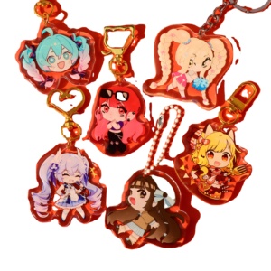 Custom Acrylic Keychain Highest Quality Epoxy Acrylic Charm Rainbow Holographic <strong>Supplier</strong> Drip Epoxy UV Printed <strong>Keychains</strong> - Product Image 2