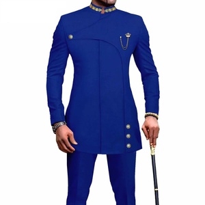 Ensemble Deux Pièces 100 % Coton, Costumes Africains pour Hommes, Costumes de Mariage pour Hommes, Tenue de Marié 2025, Robes de Soirée pour Hommes - Product Image 1