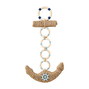 Décoration murale ancre méditerranéenne en corde de chanvre, bouée de sauvetage suspendue, décoration intérieure pour salon, chambre, entrée - Product Image 4