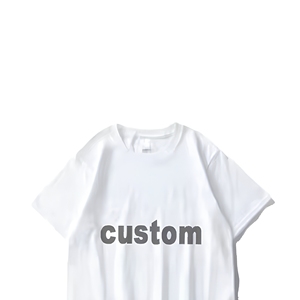 Custom Logo Printed Men <b>White</b> Cotton T-Shirt Short Sleeve O-Neck Casual Jersey Fit Regular Length T Shirt For Mens - Product Image 4