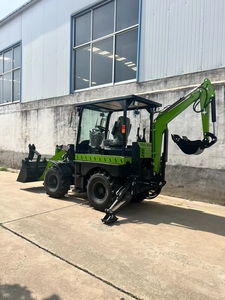 Mini-chargeuse-pelleteuse 4x4 avec pelle rotative à 360 degrés, godet d'excavation avant, capacité 1 tonne, à vendre - Product Image 6