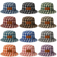Chapeau Bob Unisexe Vintage Lavé à Rayures pour l'Été, Large Bord, Protection Solaire Extérieure, Logo Personnalisé Imprimé en Usine, Vente en Gros