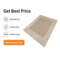 Tapis moderne style ferme avec bordure florale, grand tapis de zone neutre beige, durable, à poils ras, pour entrée d'appartement et décoration intérieure