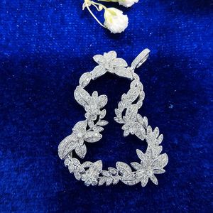 Xinfly 18K Gold Natural Diamond Cluster Pendant <b>Necklace</b> Full of Diamonds Flower Fortune Gourd Fine Pendants & Charms - Product Image 1