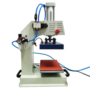 3D 패브릭 로고 열전달 엠보싱 공압 티셔츠 인쇄 이중 열 프레스 스탬핑 기계 티셔츠 의류