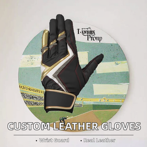 Guantes de Bateo de Béisbol Personalizados de Cuero Genuino con Puño Largo, Cierre de Hebilla, Soporte para Muñeca, Logotipo Personalizado, Ambidiestros, Unisex, para Adultos - Product Image 2