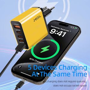 140w Phone Charger 2USB+3Type <b>C</b> Charger Block Quick <b>Charging</b> US/EU/UK <b>Plug</b> Dual 35W Super Fast Charger - Product Image 4