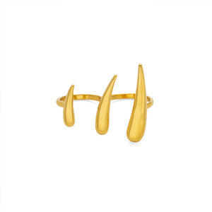 แหวนคู่กันน้ำ ไม่หมอง 2 วง 14k 18k ชุบทอง PVD แฟชั่น สแตนเลส 316L สำหรับผู้หญิง - Product Image 5