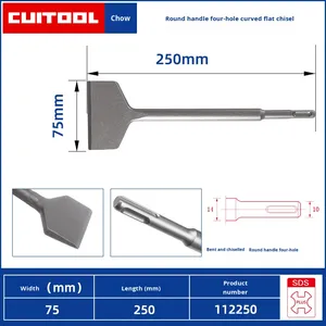 Cui Gong Industrial Grade Straight Tip Flat <strong>Chisel</strong> with <strong>Sds</strong> Plus Shank Alloy Steel Handle Sand Blasted Finish for <strong>Masonry</strong> Use - Product Image 6