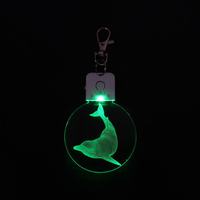 Lampe acrylique RGB de forme personnalisée, 7 couleurs, paillettes, porte-clés en acrylique transparent, logo DIY, mini lumière LED 3D, porte-clés lumineux pour cadeau
