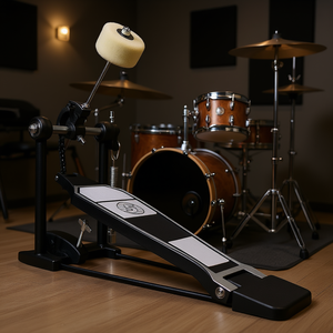 Pédale de grosse caisse à chaîne simple avec batte en feutre réglable et support pour grosse caisse - Product Image 2