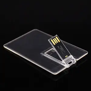 Unique Super Quality Usb Card Wafer Customized Logo Transparent Credit Card Usb Flash Drive 8Gb 16Gb 32Gb 64Gb Memory Usb