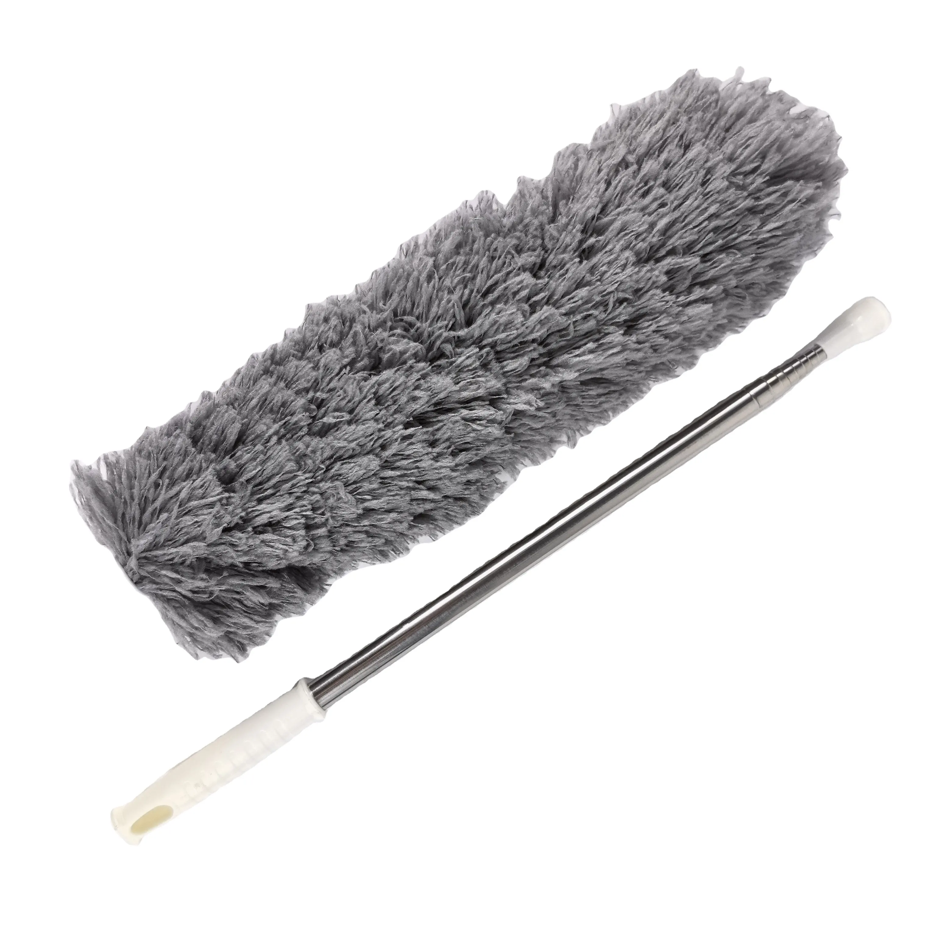 2.8m Telescopic Microfiber Feather Ceiling Duster Versatile Cleaning Tool with Steel Pipe Flexible and Comprehensive