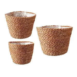 Cheapest Handwoven Seagrass Planter Basket: Stylish Cover for Plant and Flower Pots with Plastic Liners