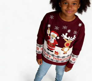 Pulls tricotés épais écologiques à col rond pour garçons et filles, collection hiver 2026, vente en gros - Product Image 4