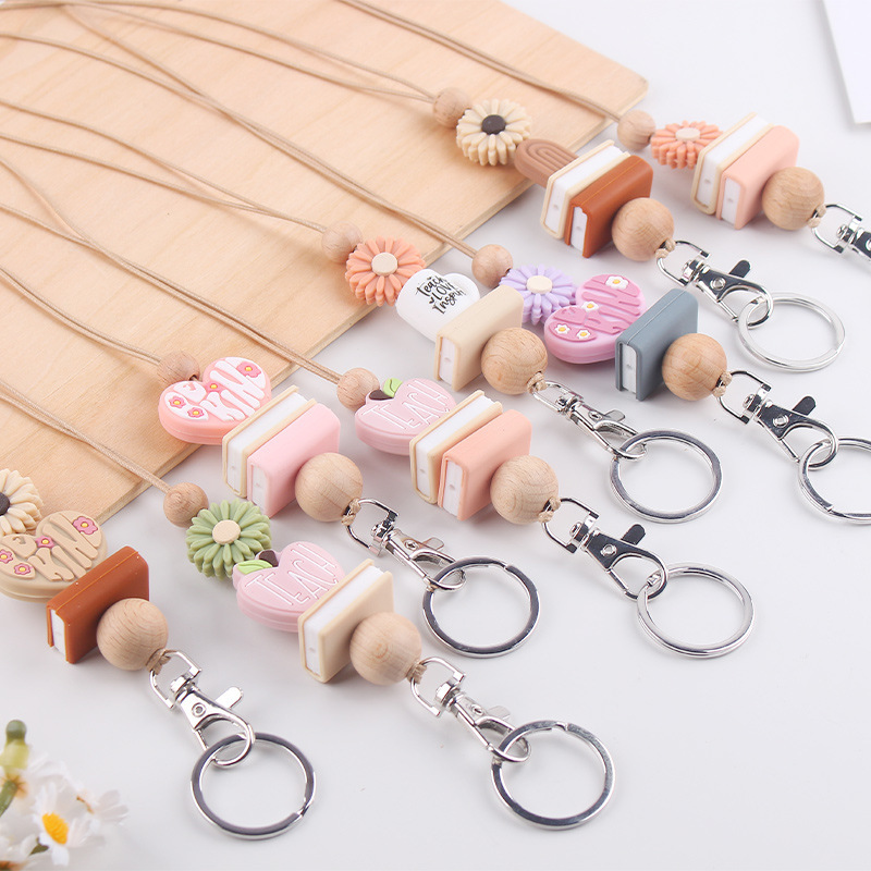 JRJ Brand High Quality Fashion ID Card Accessories Waterproof Durable Eco-Friendly Silicone Lanyards Plastic Buckle Silk Screen Image 4