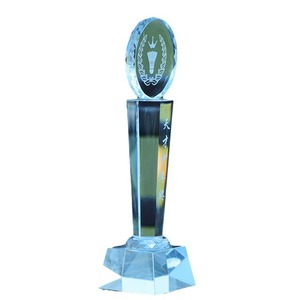 <b>Crystal</b> Trophy With Sports Ball <b>Top</b> Engraved For Company School Events Business Gift K9 White <b>Crystal</b> LS A816 - Product Image 4