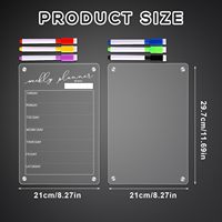 Planificateur de Repas Hebdomadaire en Acrylique Transparent Magnétique, Outil d'Écriture de Calendrier pour Bureau à Domicile, Tableau Blanc Effaçable à Sec, 2 Pièces, 11.7x8.3