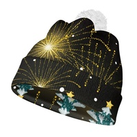 Gorros de Navidad de lana con pompón y logotipo personalizado al por mayor, gorros de Papá Noel unisex para niños, gorros de fiesta de poliéster, forro polar suave y grueso