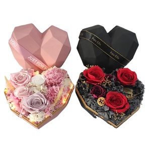 QSLH-A3427 Heart Box Real Flower Preserved Rose For Preserved Flower Valentine's Day
