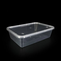 Contenants à lunch rectangulaires en PP transparent de qualité alimentaire 750 ml, boîtes en plastique pour plats à emporter
