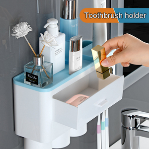 Dispenser di Dentifricio in Plastica da Parete con Porta Spazzolini Magnetico Intelligente - Outlet di Fabbrica - Product Image 5
